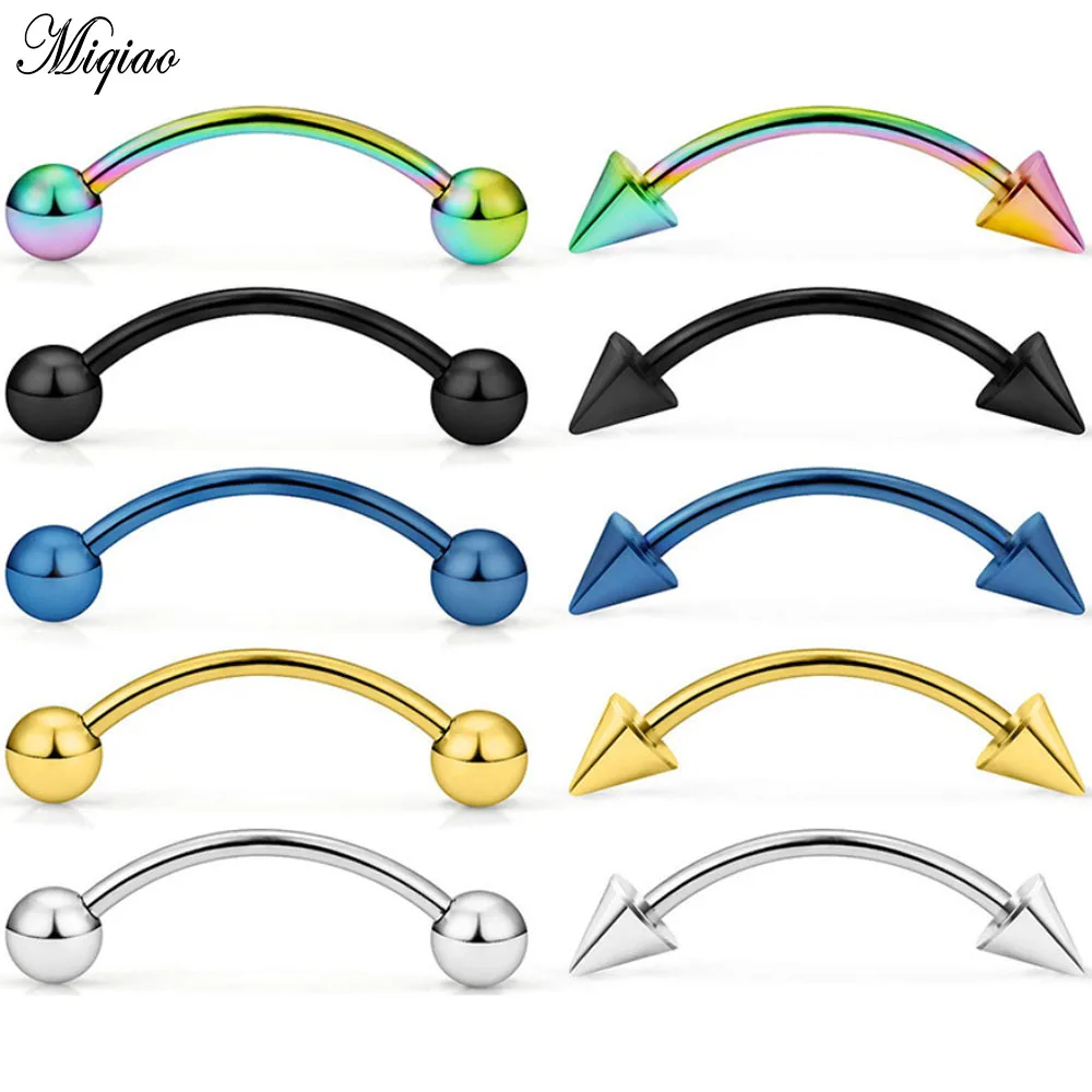 

Miqiao Fashion Trend Stainless Steel Curved Rod Eyebrow Nail Exquisite Body Piercing Jewelry