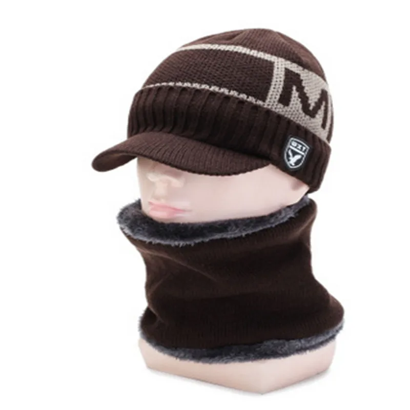 Цвет: желтый Warme gefütterte Herren wintermutze Schal Strick шапка Beanie Winter SkiSnowboard - Цвет: Цвет: желтый