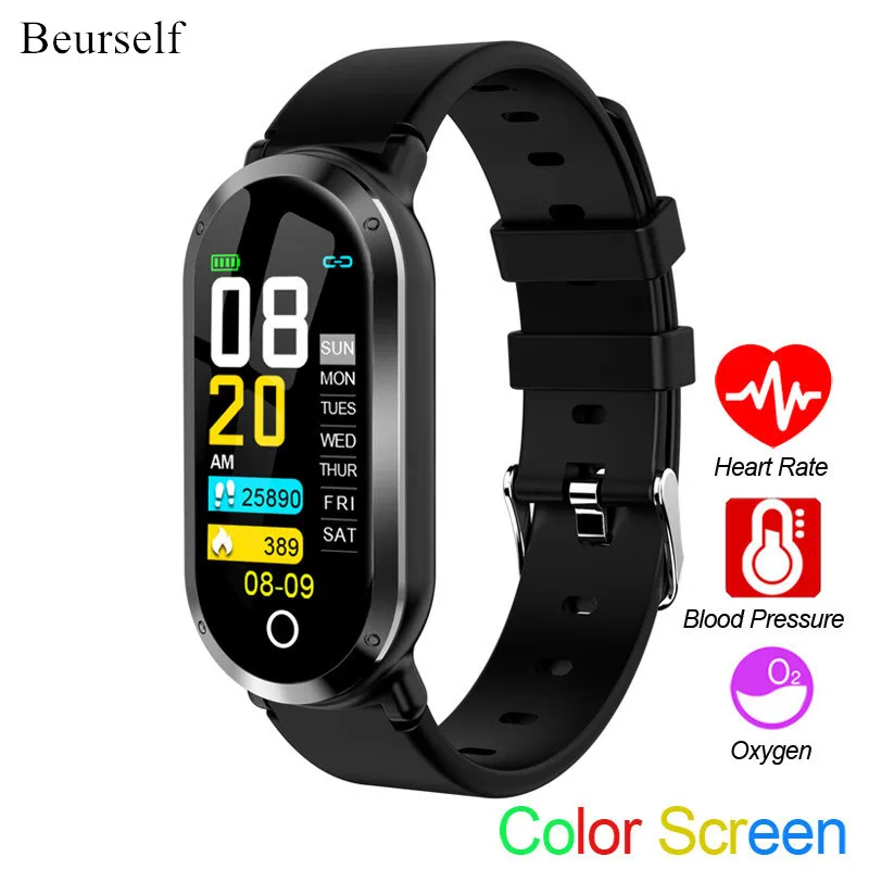

Beurself Smart Bracelet T1 Blue Call Message Fitness Smartwatch Heart Rate Sleep Monitor Blood Pressure Sports Band for Phone