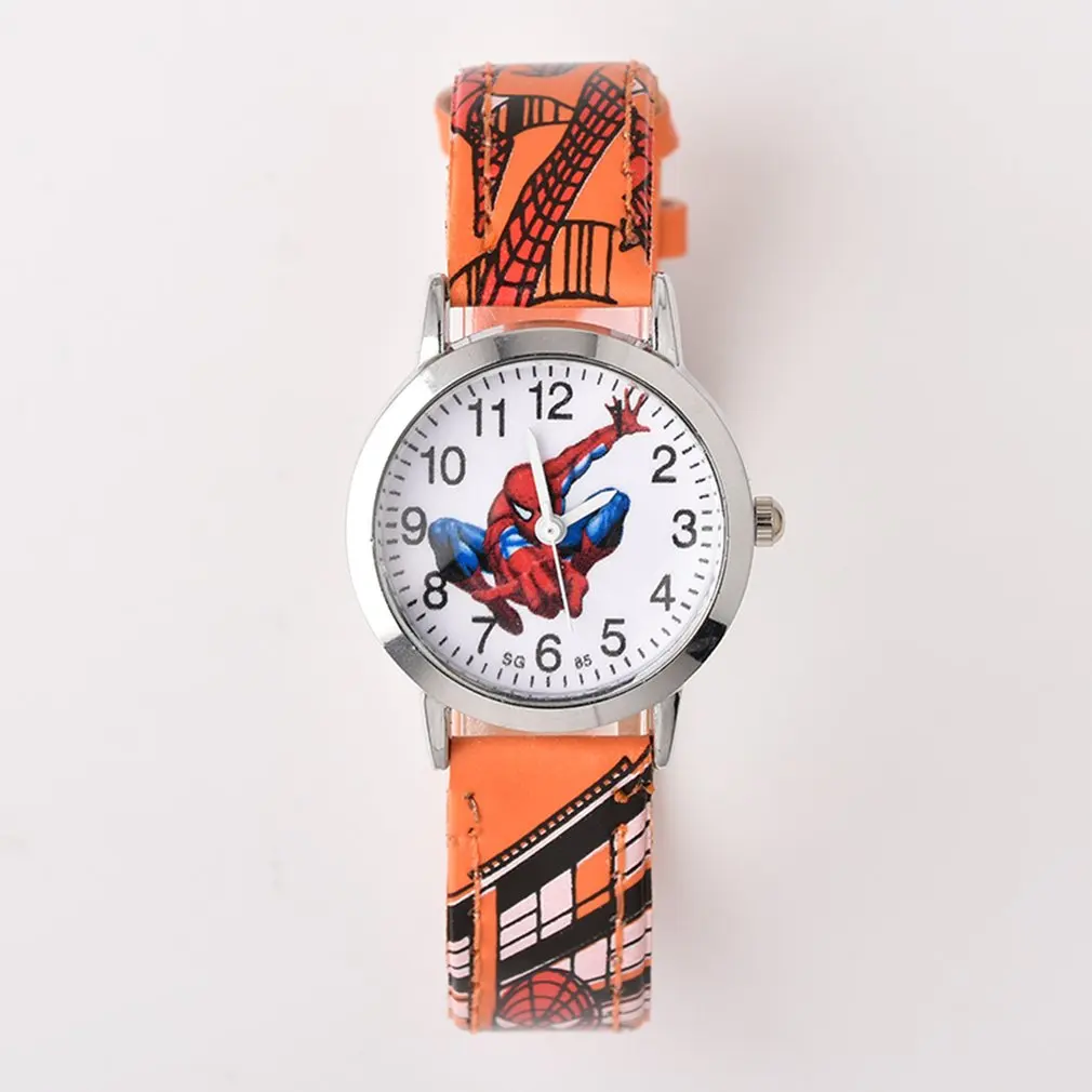 6 Fashion Children Watch Round Dial Kids Watches Girls Boys Leather Watches Clock Quartz Wristwatch for Dropshipping - Цвет: 6