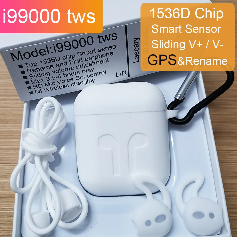 I99000 Tws Air 2 беспроводной Bluetooth наушники раздвижные регулятор громкости 8D Super Bass 1536D PK i12 i9000x i90000 Pro MAX TWS