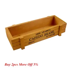 Hot VINTAGE ไม้กล่องยกลังดอกไม้หม้อห้องครัว Trinket Desktop Storage ที่เป็นประโยชน์ใช้ตกแต่งบ้านตกแต่ง Maison(China)