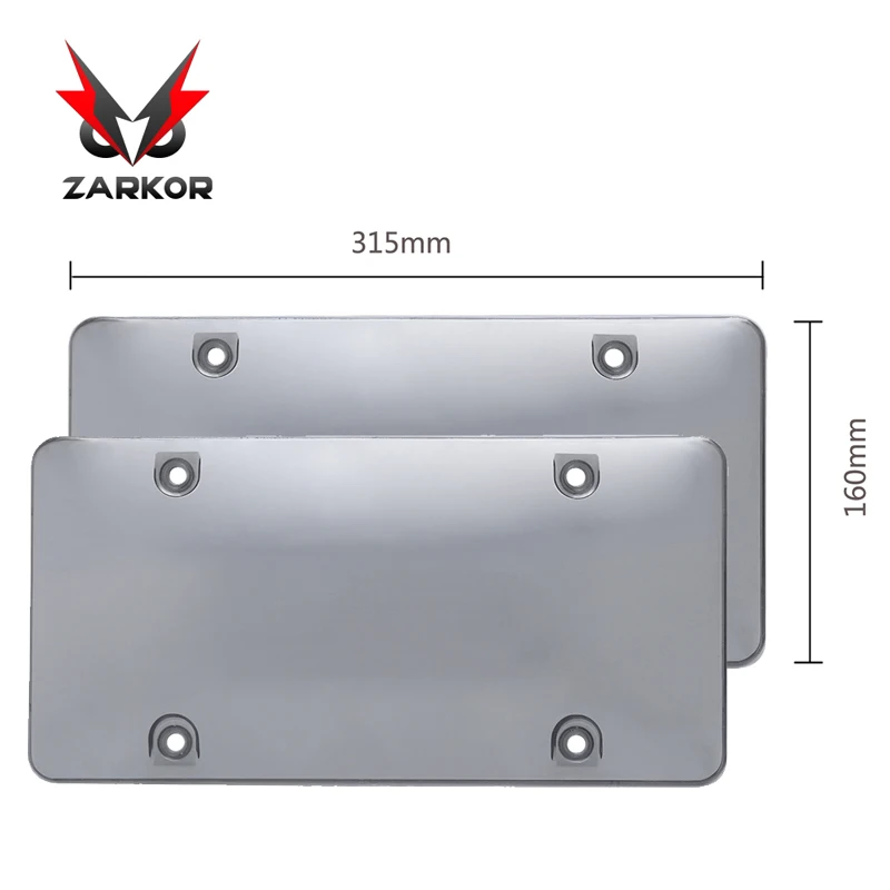 Zarkor, 2 шт., рамка для номерного знака, 315x160 мм, для американского автомобиля, держатель, крышка, рамка для номерного знака автомобиля, УФ-защита, защита от трещин - Цвет: Transparent Gray