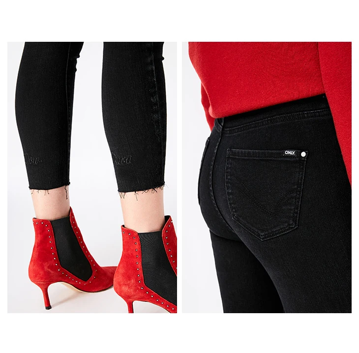 Только весна лето новые женские с высокой посадкой обтягивающие укороченные джинсы | 119132541