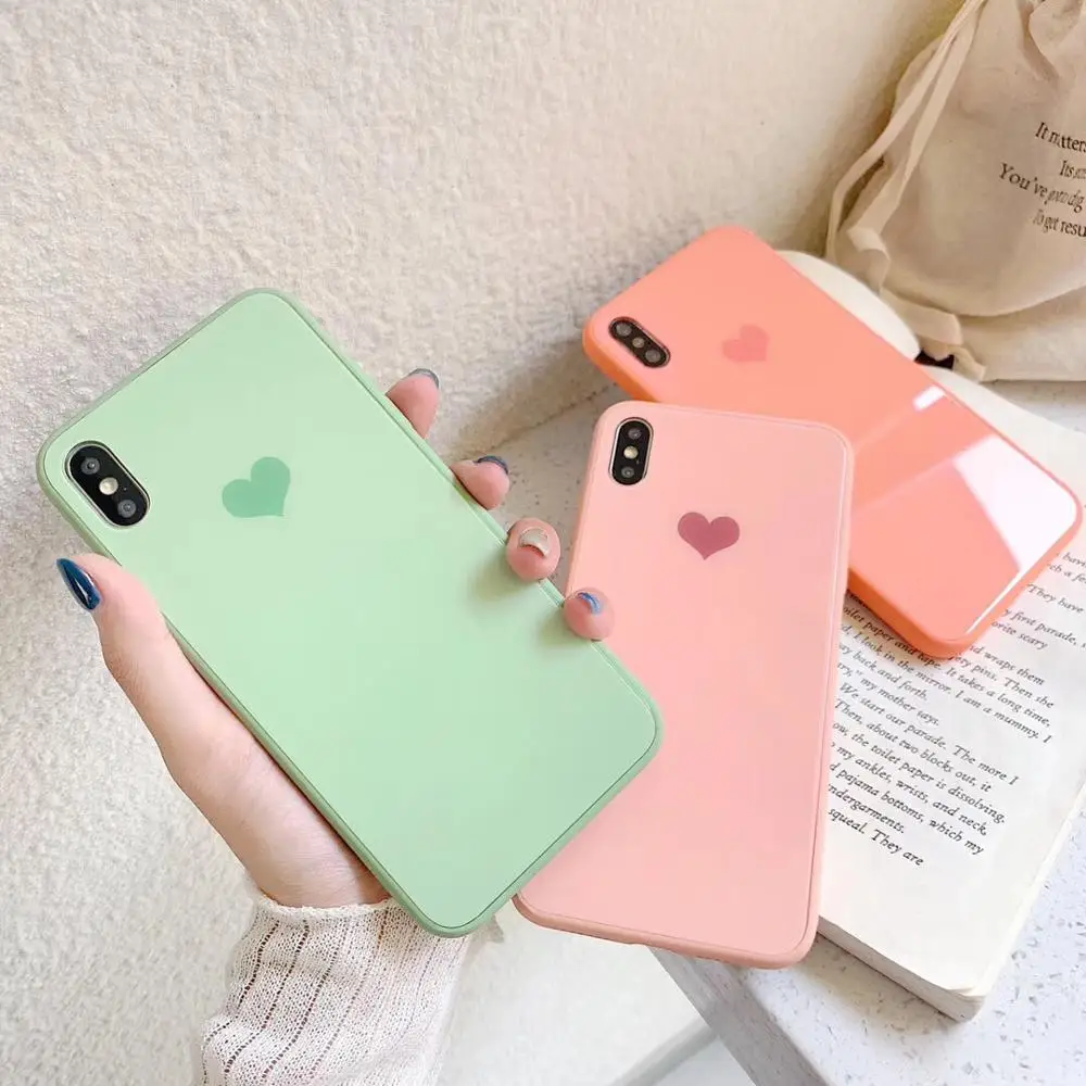 New Tempered Glass on Baby Skin Liquid Silicone Case for iPhone X Xs 11 Pro Max XR 8 7 6s Plus Cover Fashion Mobile Phone Shell |
