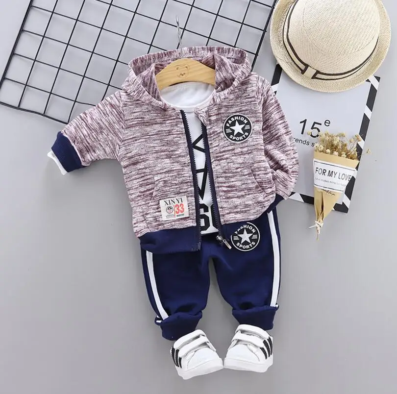 Boys'Dress/весенне-Осенняя детская одежда с длинными рукавами, модная спортивная одежда из трех предметов, одежда для мальчиков