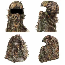 3D листовая камуфляжная Балаклава для нанесения маски на лицо зеленая листовая голова чистая охотничья шляпа страйкбол Пейнтбол спортивная одежда QW85