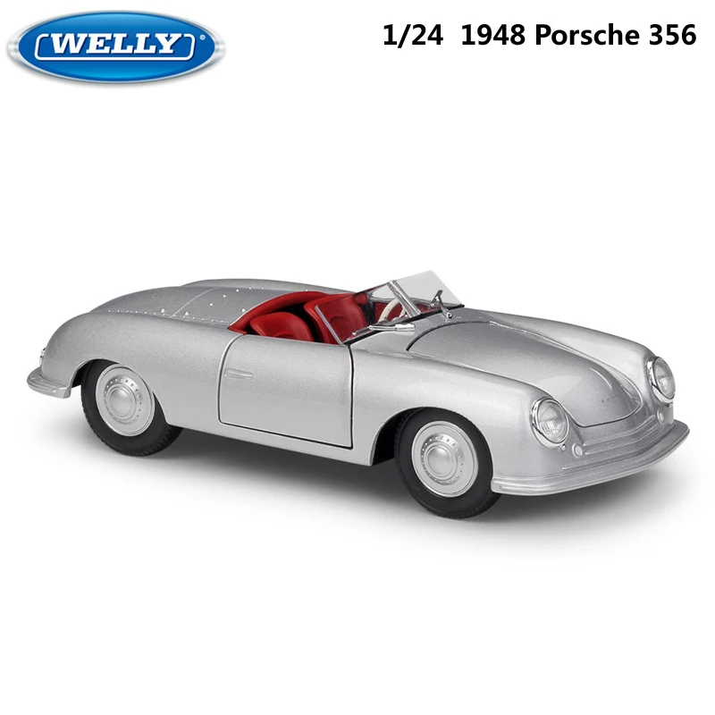 Модель автомобиля WELLY Diecast 1:24 Классический трансформер 1948 Porsche 356 металлический