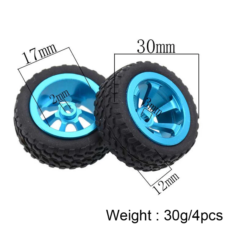 4 шт./лот металл + резиновые шины и колеса для WLtoys 1/28 RC автомобиля K969 K989 K999 P929 4WD