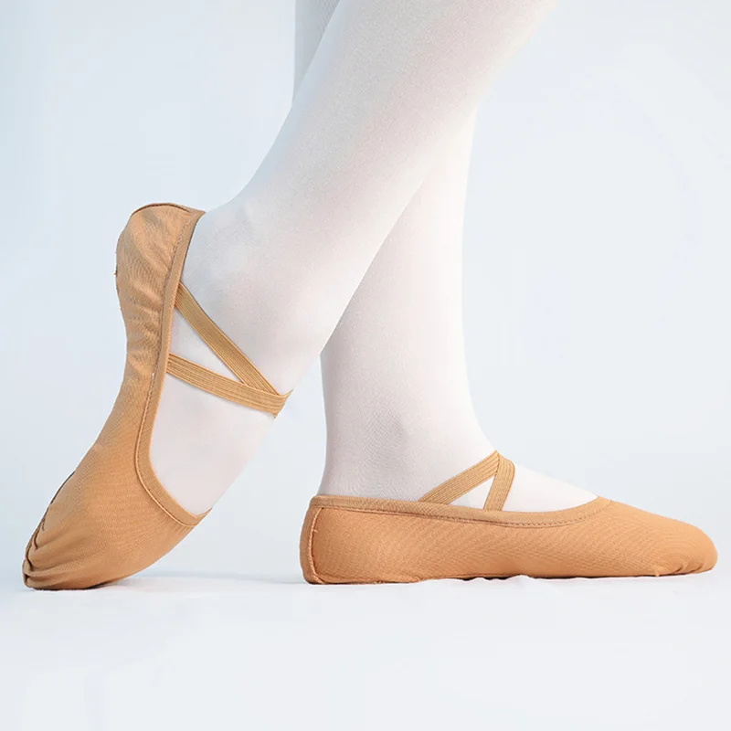 New Women Kids Belly Dance Shoes Canvas Ballet Elastic Slipper Pointe Shiny shoe