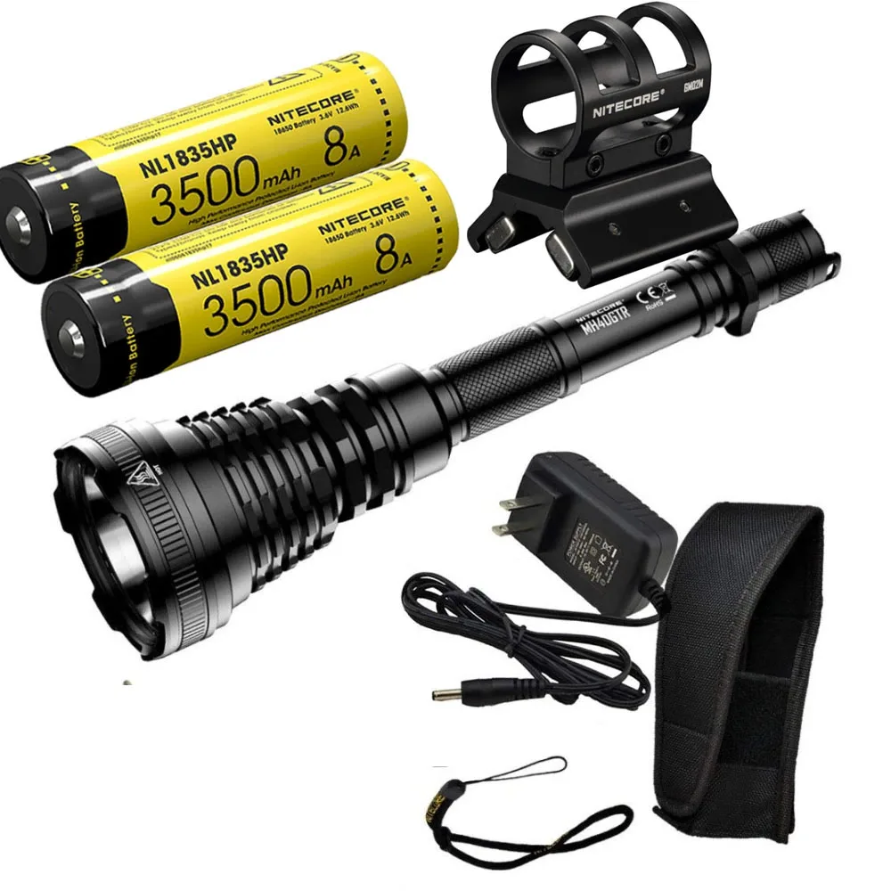 NITECORE MH40GTR 1200 люмен Ультра дальность 1004 м охотничий поисковый фонарь Тактический перезаряжаемый фонарь с 2 батареями GM02M