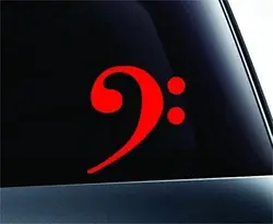 Басовый Ключ F музыкальная наклейка с символом Забавный компьютер грузовик стикер окно (красный)