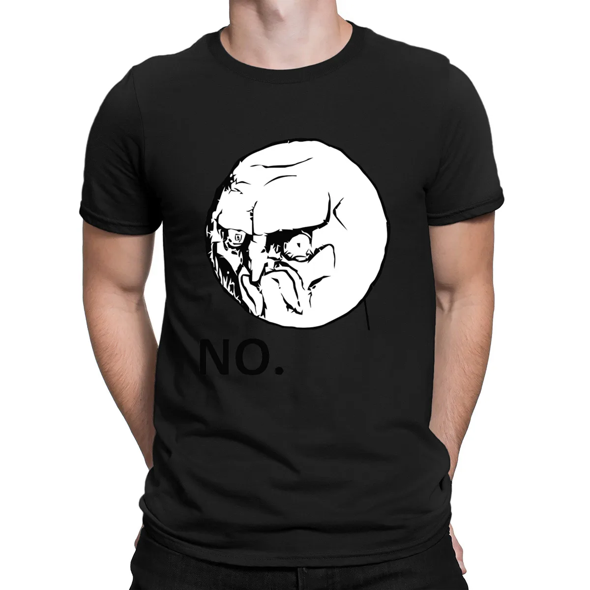 No Meme Rage Face, футболка, семейная, креативная, милая, новинка, футболка для мужчин, хлопок, хип-хоп,, Классическая