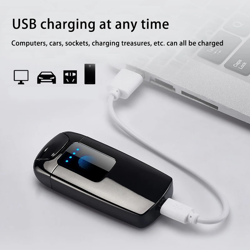 Новая двойная дуговая USB Электронная зажигалка для сигарет Сенсорное чувство