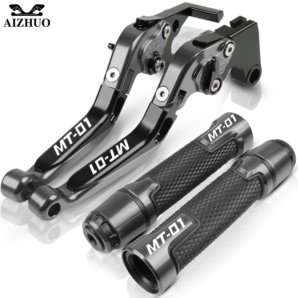 Тормозной рычаг сцепления для YAMAHA MT01 MT-01 MT 01 2004-2009 2005 2006 2007 2008 мотоциклетные регулируемые складные ручки - Цвет: gray1