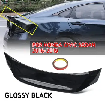

ABS Glossy Black Highkick Duckbill Trunk Spoiler Wing Tail Trunk Trim Strip R Style For Honda For Civic Sedan 10th V3 2016-2019