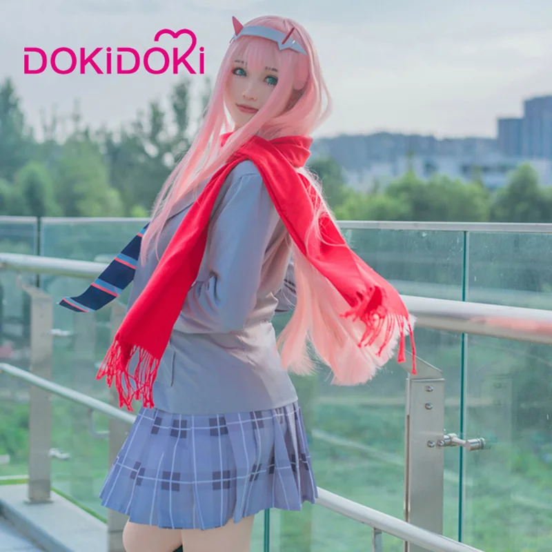 

DokiDoki Anime Cosplay DARLING in the FRANXX Zero Two Cosplay Costume CODE 002 School Uniform Women Costume Zero Two