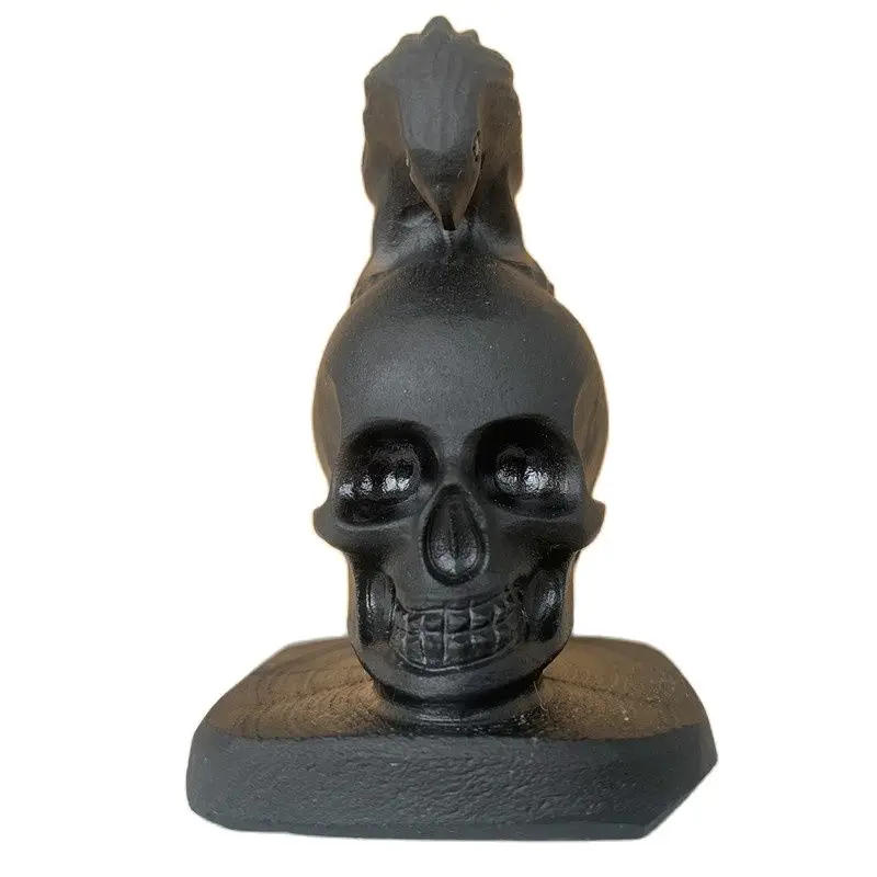 

Natural stone Obsidian skull and eagle creative combination igurine Statue home decor Statues et sculptures desk accessories