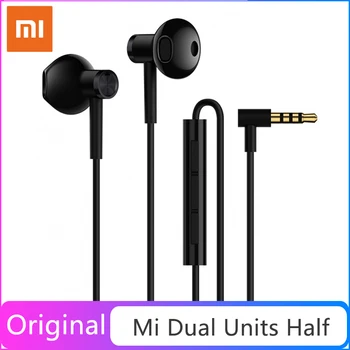 

Original Xiaomi Mi Dual Units Half In-Ear Earphone 3.5MM Slot With Mic Wire Control Xiaomi Earphone Dynamic for SmartPhone
