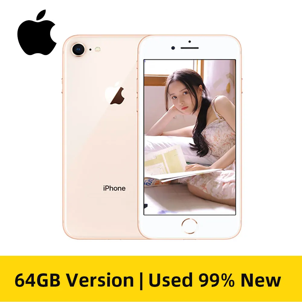 64GB Gold Разблокированный мобильный телефон Apple iPhone 8, 4,7 дюймов, шестиядерный процессор, 64 ГБ, 256 Гб ПЗУ, камера 12 МП и 7 мп, iOS LTE, отпечаток пальца, Touch ID - Цвет: 64GB Gold