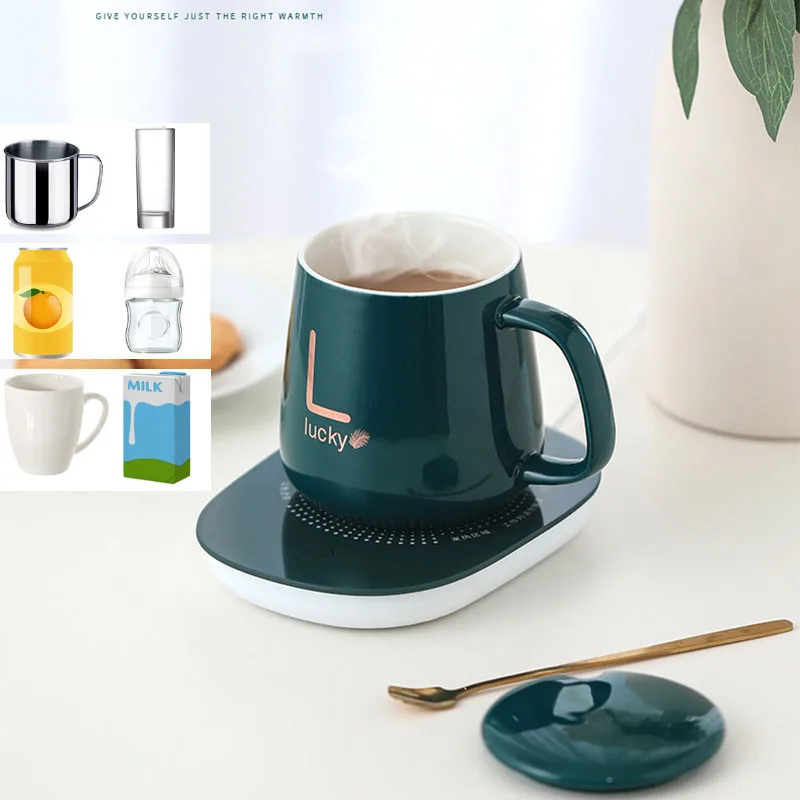 EU Calentador de tazas calentador eléctrico de taza de café de grano de madera Calentador de taza de té para uso doméstico en la oficina 