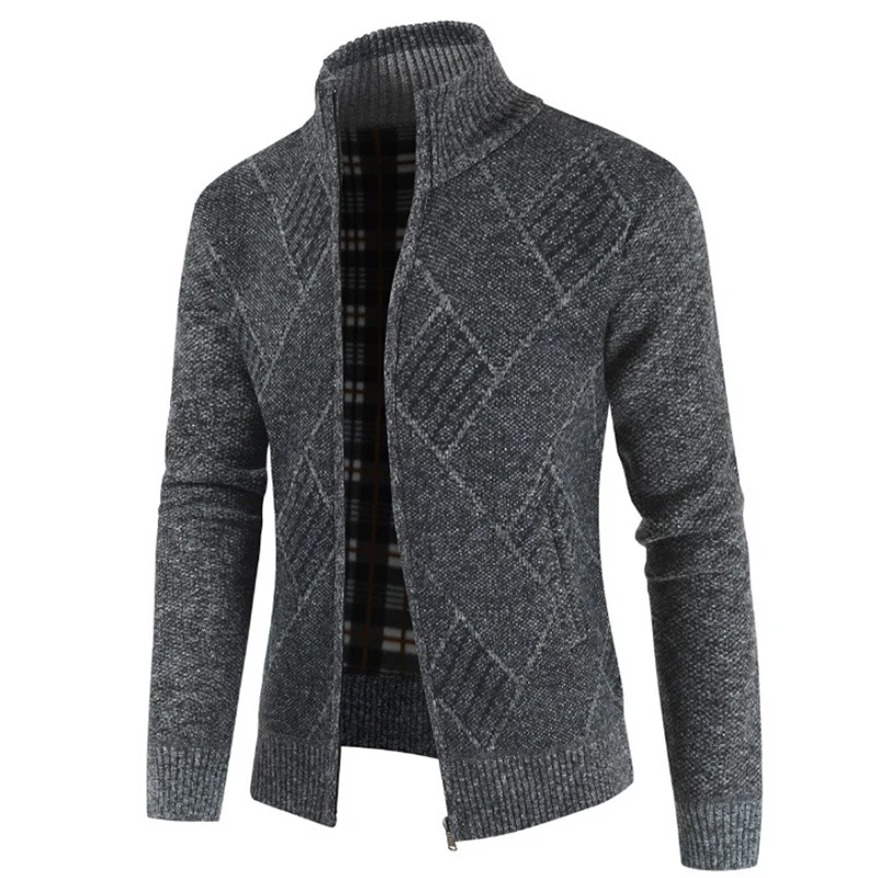 

2019 New Casual Sweater fall Loose fashion Jacket with Thicker Knitted Colorblock Cardigan Knit clothes