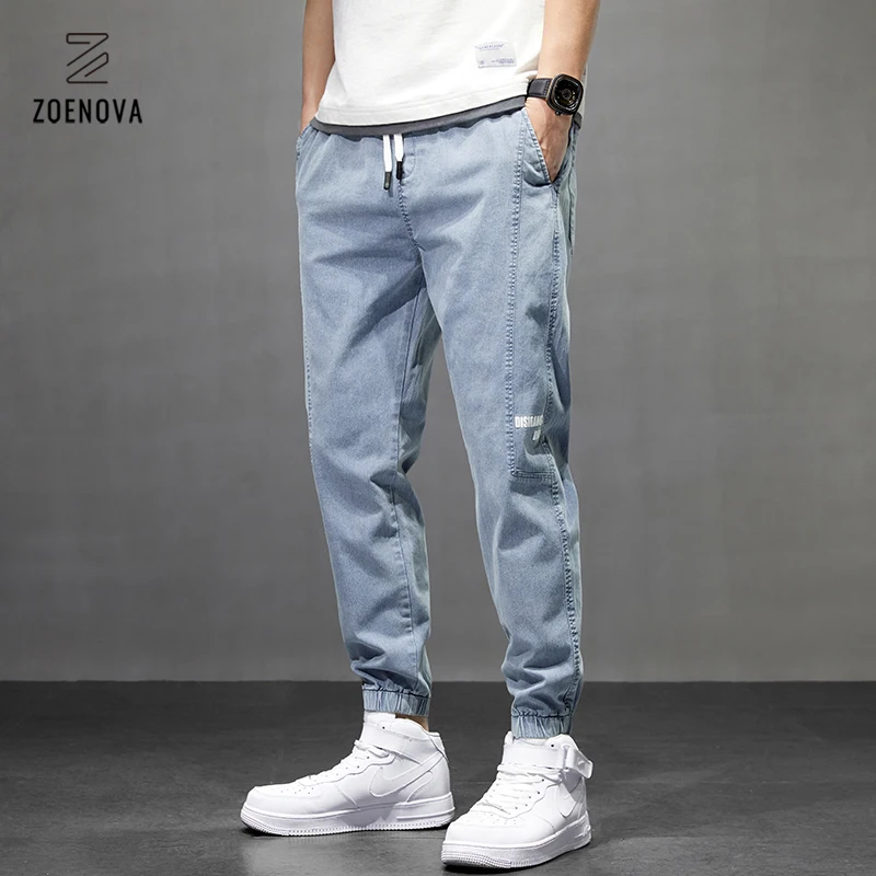 Pantalones vaqueros de imitación para hombre, pantalones bombachos holgados de estilo Harajuku con cintura elástica, estilo Hip Hop, 2021