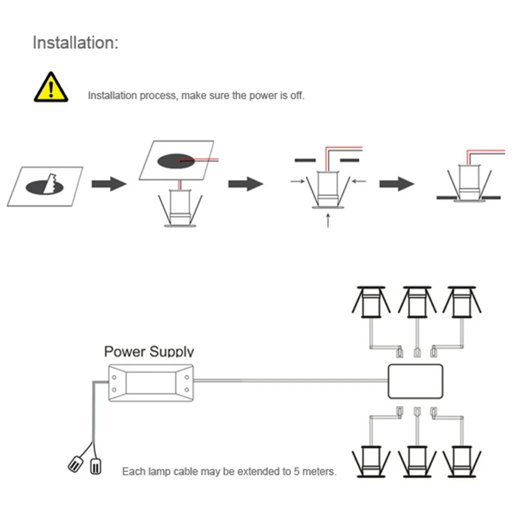 Under Cabinet Light LED Ceiling Downlights AC100-240V Showcase Kitchen Spotlight Dimmable Counter Stair Indoor Decorative Lights (6)