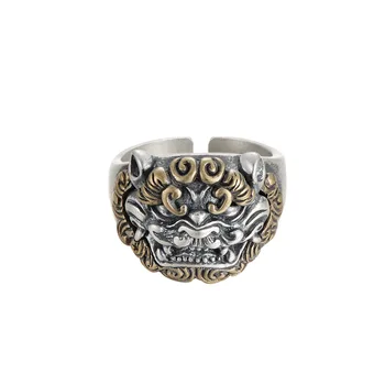 

Popular Style S925 Silver Craft Pixiu Ring Animal Adjustable Men's Adjustable Rings