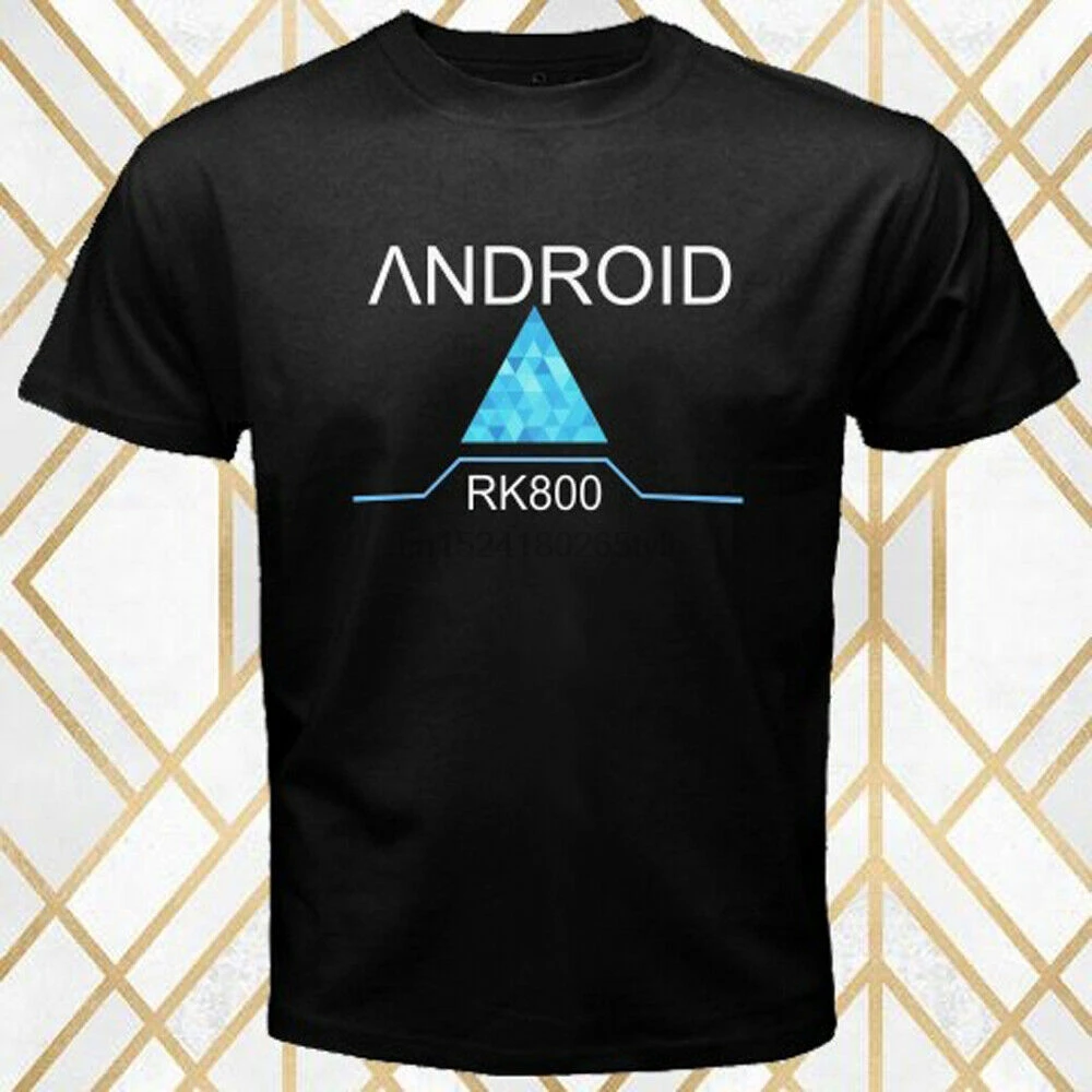 Футболка мужская черная с логотипом RK800 на базе Android Размеры S - 3XL |