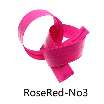 RoseRed-No3 Meetee, 2 метра, 3#5#, нейлоновая катушка, Водонепроницаемая молния, цветная кодовая обратная молния, с слайдером, сделай сам, для одежды, для улицы, сумки, швейные принадлежности - Цвет: RoseRed-No3