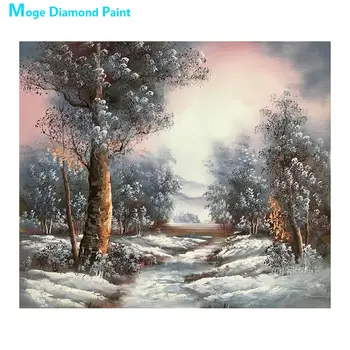 

Idyllic Road in Winter Diamond Painting Oil Scenic Round Full Drill Nouveaute DIY Mosaic Embroidery 5D Cross Stitch Home Decor