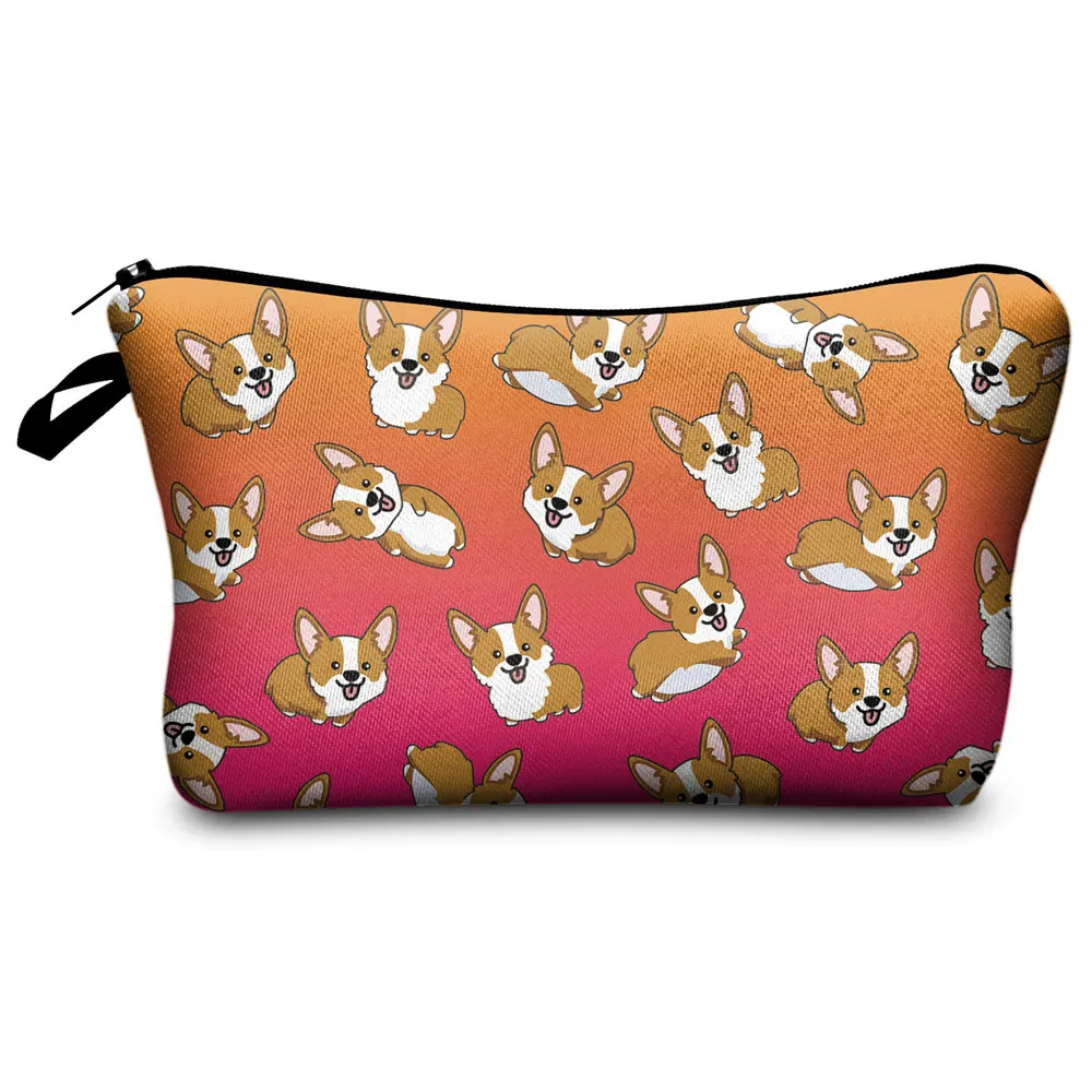 Who Cares косметички для женщин косметичка oiletry сумка Corgi оранжевый Омбре Печать Косметики Pouchs для путешествий косметичка - Цвет: BPD700713