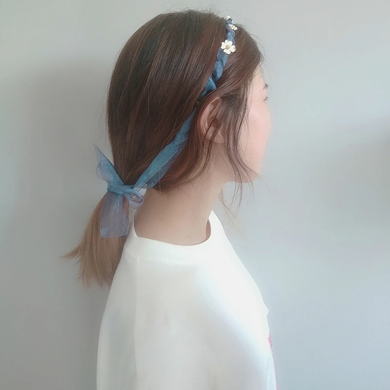 

Lalynnly Ribbon Tassel Hairband For Woman Girls Simulated Pearl Flower Headband Ladies Hair Hoop Styling Hot Accessories F08111