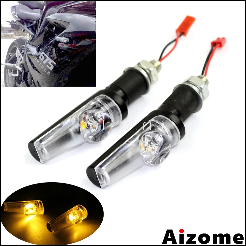 

8mm Thread Motorcycle LED Turn Signals Light For Yamaha Honda Suzuki Kawasaki Amber Light Blinkers Turn Indicators