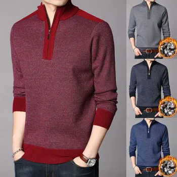 

Winter sweater Men's Smart Casual Solid Knit Trench Coat Jacket Long Sleeve Outwear Blouse pull homme свитер мужской