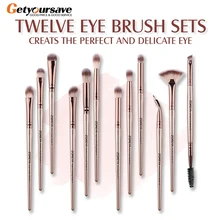 ZOREYA кисти для макияжа, 12 шт., профессиональное смешивание теней для век, бровей, кисти для макияжа, набор для красоты
