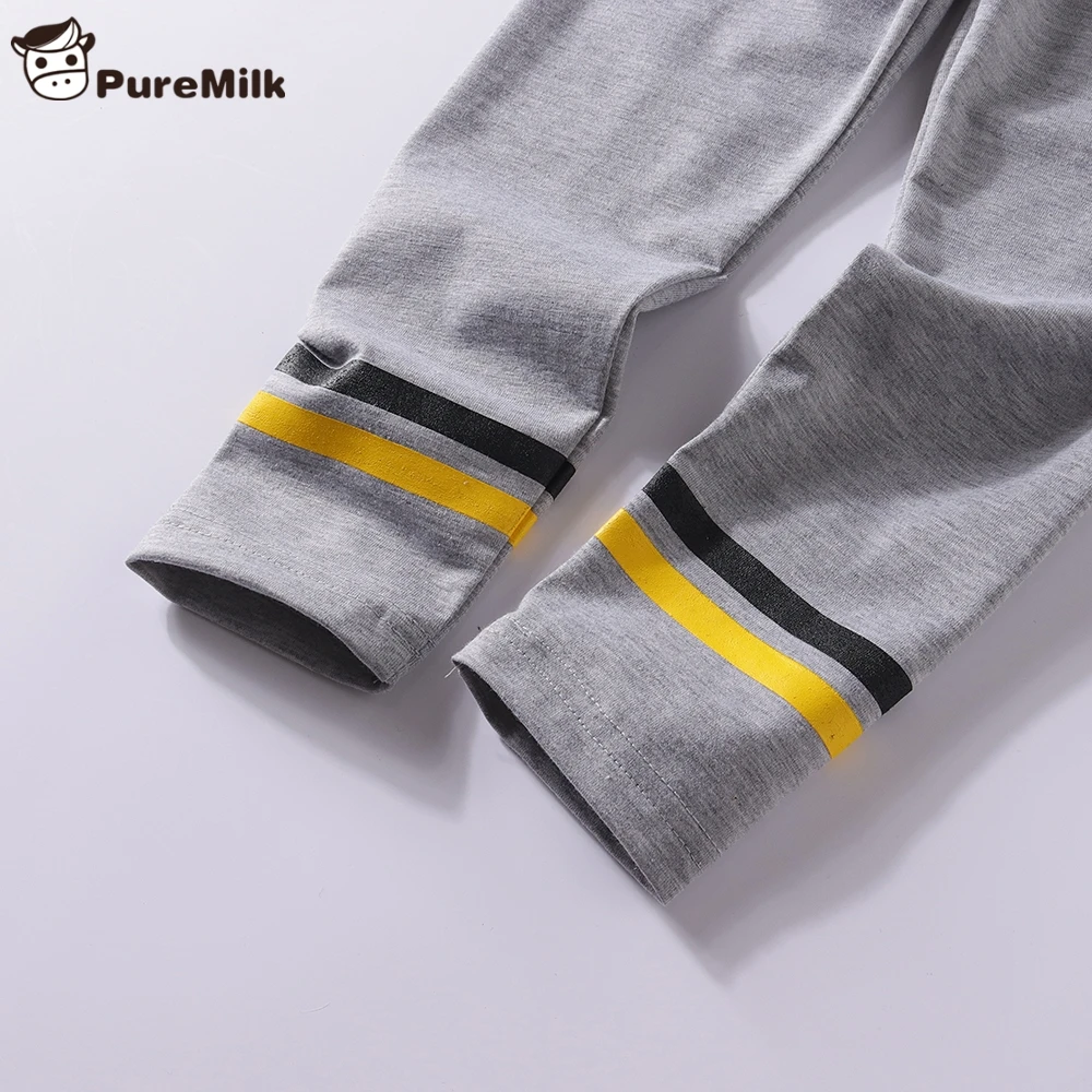PureMilk/комплект одежды для мальчиков из 2 предметов; хлопковая Футболка с буквенным принтом и штаны