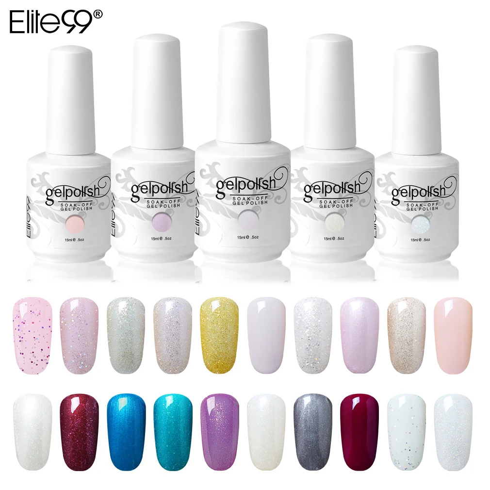 

Elite99 15ml Gel Varnish Nail Polish Pure Color UV Hybrid Nail Art Manicure Gel Polish Vernis Semi Permanent Gel Nail Polish