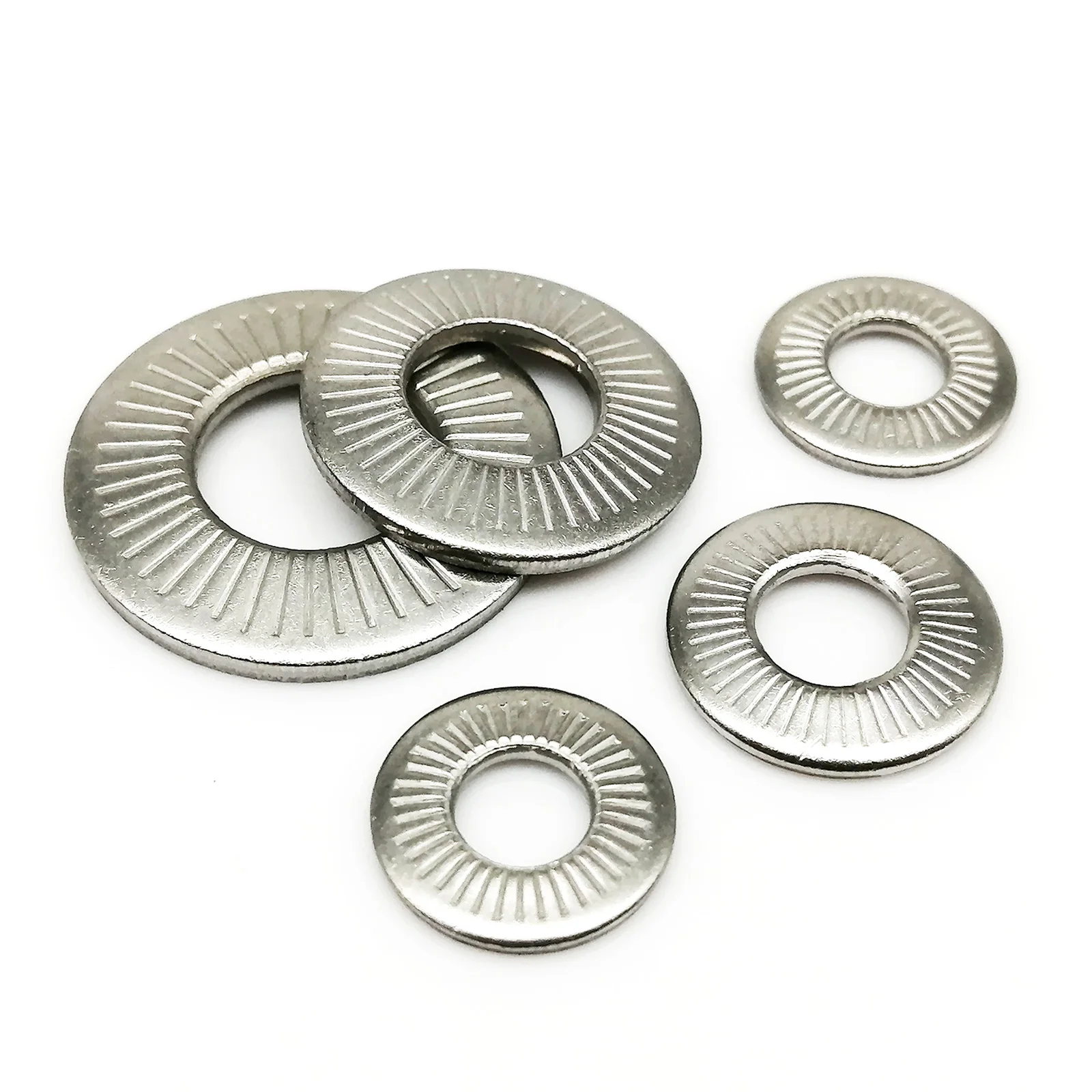 Disc Spring Washer 2/5/10/25/50pcs M3 M4 M5 M6 M8 M10 M12 M16 NFE25-511 304 Stainless Steel Serrated Knurled Elastic Gasket