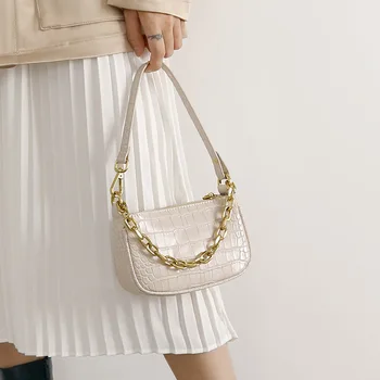 

Baguette shape Women Shoulder Bag Crocodile Snake Pattern Luxury Handbag High Quality Female Underarm Bags Party Dinner Tote Bag