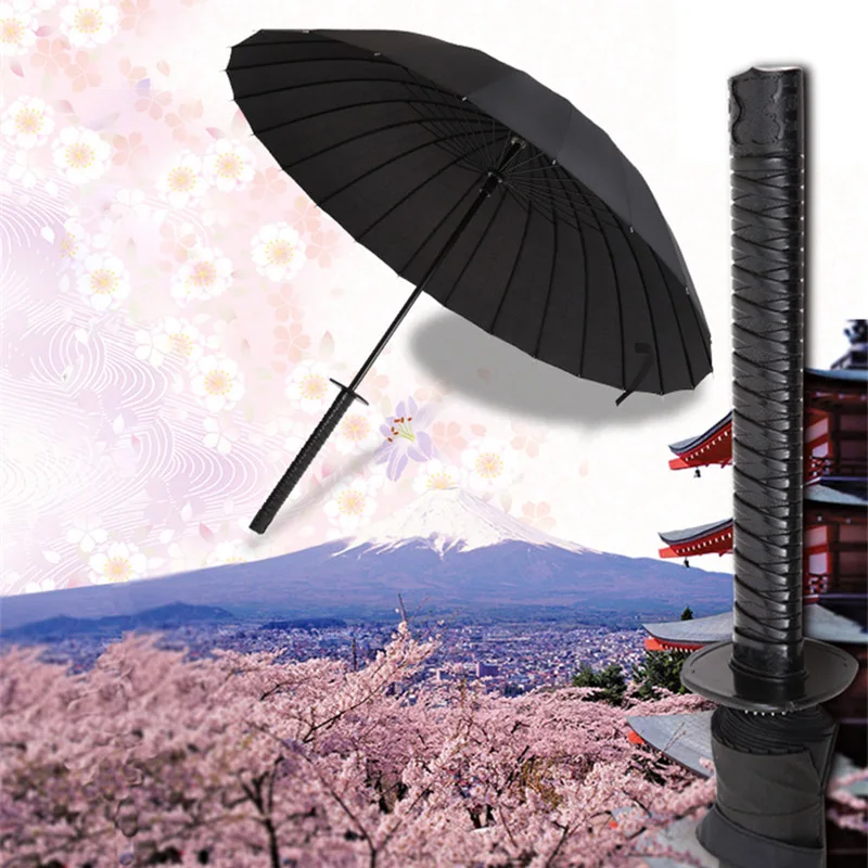Creative Long Handle Large Windproof Samurai Sword Umbrella Japanese Ninja-like Sun Rain Straight Manual Open | Дом и сад