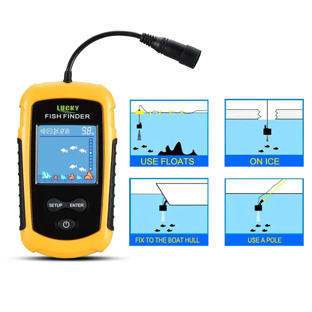 Бесплатная доставка! FFC1108 1 Лидер продаж сигнализации 100 м Портативный Sonar ЖК