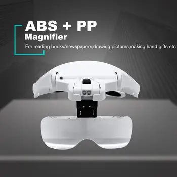 

Eyelash Extension 5 Lens Adjustable Headband Magnifying Glass Magnifier w/ LED Light Lamp Magnifying Glasses For False Lashes