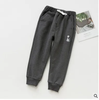 Dark gray Детские брюки; Осенняя детская одежда; спортивные Леггинсы в Корейском стиле для мальчиков и девочек; - Цвет: Dark gray