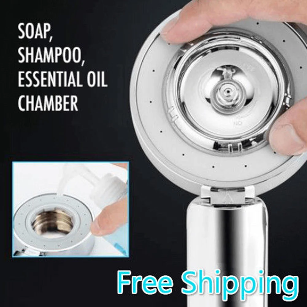 Sprayer ABS Adjustable Bathroom Shower Head Water Saving Booster Spa Double-sided Handheld High Pressure