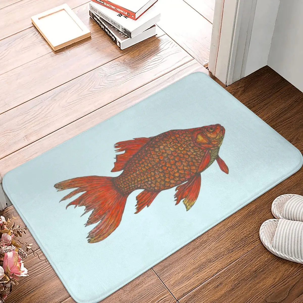 Goldfish Doormat Carpet Mat Rug Polyester PVC Non-Slip Floor Decor Bath Bathroom Kitchen Balcony 40x60 | Дом и сад