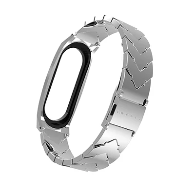 Silver Mi jobs mi Band 4 металлический ремешок для Xiaomi mi Band 4 NFC Global Безвинтовой браслет из нержавеющей стали ремешок mi band 3 замена браслета - Цвет: Silver