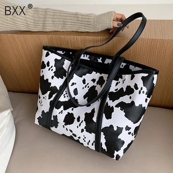 

[BXX] Zebra Pattern PU Leather Shoulder Bags For Women 2020 Autumn Trend Shoulder Bag Ladies High Capacity Travel Handbags HO830