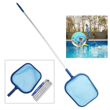 

Swimming Pool Garbage Fish Skimmer Net Cleaning Leaf Mesh w/5 Section Poles for Family Outdoor Swimming Accessories